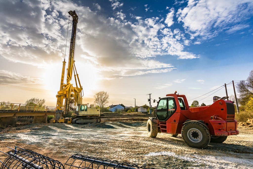 Machine for boring earth for the construction of pillars of a bridge in the province of Zamora in Spain Fort McMurray Coveralls
